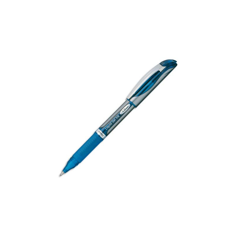 PENTEL Roller à encre gel rechargeable ENERGEL. Pointe large de 1mm. Coloris Bleu