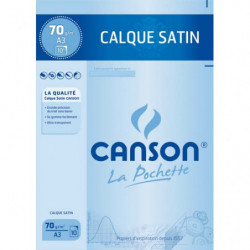 CANSON Pochette de 10 feuilles papier calque satin 70g A3 Ref-17151