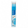 PILOT Set de 3 recharges pour roller FriXion Ball. Pointe moyenne 0,7 mm. Encre Turquoise
