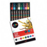 UNI POSCA Pochette 8 marqueurs peinture à eau, encre pigmentation assortie, pte moyenne