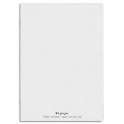 CONQUERANT C9 Cahier piqûre 24x32cm 96 pages 90g grands carreaux Seyès. Couverture polypropylène Gris