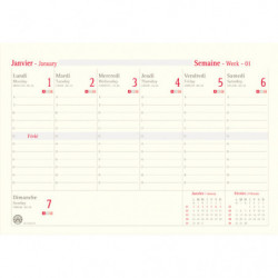 OBERTHUR Recharge pour Bloc UP TO DATE - format : 21 x 14,5 cm,Janvier à Décembre 2025