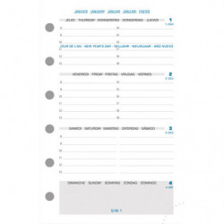 EXACOMPTA Recharge EXATIME 14 horizontale, 8,1x12,6cm. 16 mois : Sept à Déc 25, 1 semaine sur 2 pages