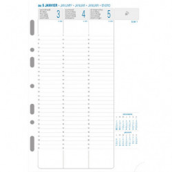 EXACOMPTA Recharge EXATIME 21 verticale, 14,2x21 cm. 16 mois : Sept à Déc 25, 1 semaine sur 2 pages