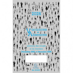 EXACOMPTA Planning dépliant Congés et Absences Janvier à Décembre 2025 - format : 20 x 29,7 cm