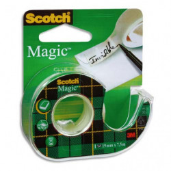 SCOTCH Ruban adhésif Magic invisible 19mm x 25m, sur dévidoir plastique 810