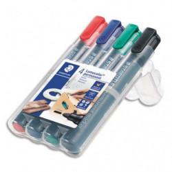 STAEDTLER Boîte de 4 marqueurs permanents assortis pointe ogive