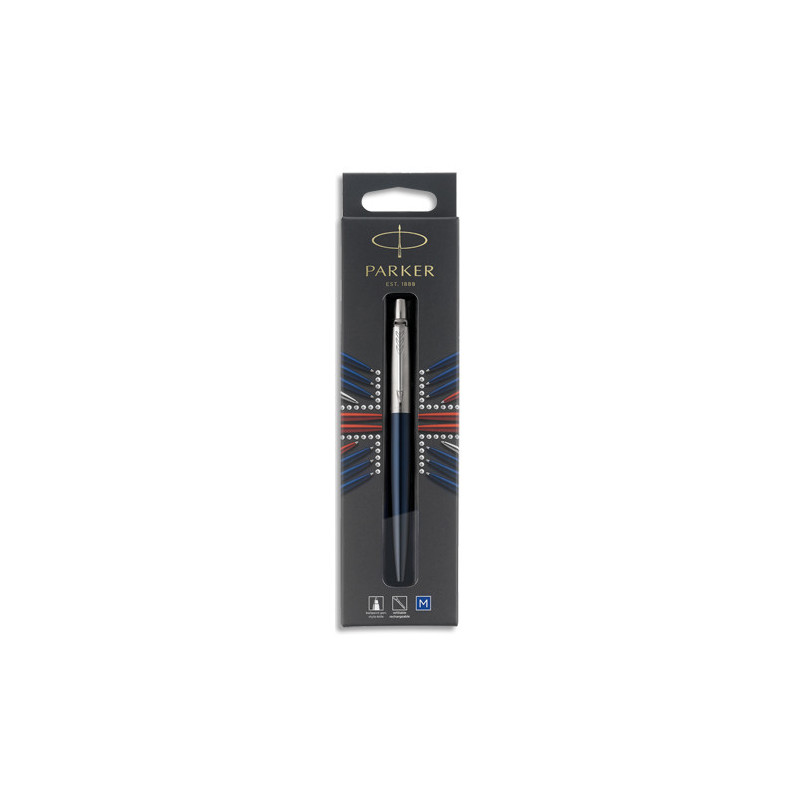 PARKER Blister 1 stylo bille pointe moyenne Jotter. Corps Bleu CT