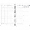 QUO VADIS Agenda Ministre spiralé d'Août à Août 2025, papier Blanc - format : 16 x 24 cm couverture Noire