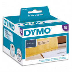 DYMO Rouleau 260 étiquettes adresses transparent adhésif permanent 36 x 89 mm S0722410