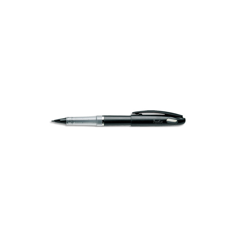 PENTEL Stylo feutre à plume rechargeable encre liquide Noire corps Noir mat TRADIO TRJ 50