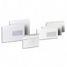 PERGAMY Boîte de 500 enveloppes Blanches 80g DL 110x220 mm fenêtre 45x100 mm autocollantes
