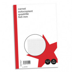 PERGAMY Carnet quadrillé 5x5mm format 14,8x21cm. 50 feuilles autocopiantes en dupli