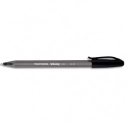 PAPERMATE Stylo bille à capuchon, pointe moyenne, corps triangulaire plastique couleur, encre ULV Noire.