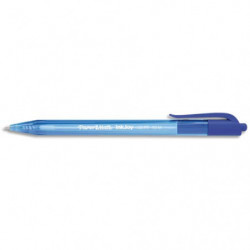 PAPERMATE Stylo bille rétractable, pointe moyenne, corps triangulaire plastique couleur, encre ULV Bleue.