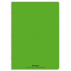 CONQUERANT C9 Cahier piqûre 21x29,7cm 96 pages 90g grands carreaux Seyès. Couverture polypropylène Vert