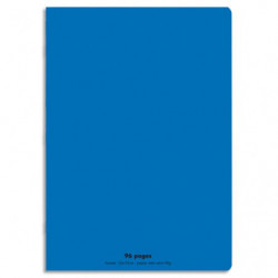 CONQUERANT C9 Cahier piqûre 24x32cm 96 pages 90g grands carreaux Seyès.Couverture polypropylène Bleu