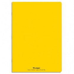 CONQUERANT C9 Cahier piqûre 24x32cm 96 pages 90g grands carreaux Seyès. Couverture polypropylène Jaune
