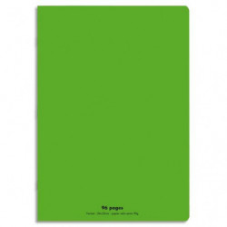 CONQUERANT C9 Cahier piqûre 24x32cm 96 pages 90g grands carreaux Seyès. Couverture polypropylène Vert