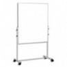 BI-OFFICE Tableau mobile surface émaillée Blanche magnétique, verso feutrine Bleue - Format L70 x H120 cm