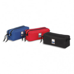 VIQUEL Trousse TEKNIK - Rectangle 2 compartiments : 22x9x7cm Nylon - Assortis : Rouge, Noir, marine