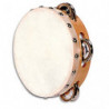 FUZEAU Tambourin en peau naturelle (25 cm avec 4 paires de cymbalettes)