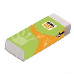 WONDAY Gomme plastique Blanche rectangulaire - Modèle standard, tous usages - En boîte présentoir