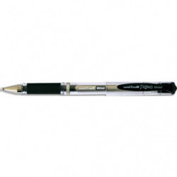 UNI-BALL Stylo bille pointe large encre gel Noire SIGNO BROAD, corps avec grip +capuchon UNI-BALL