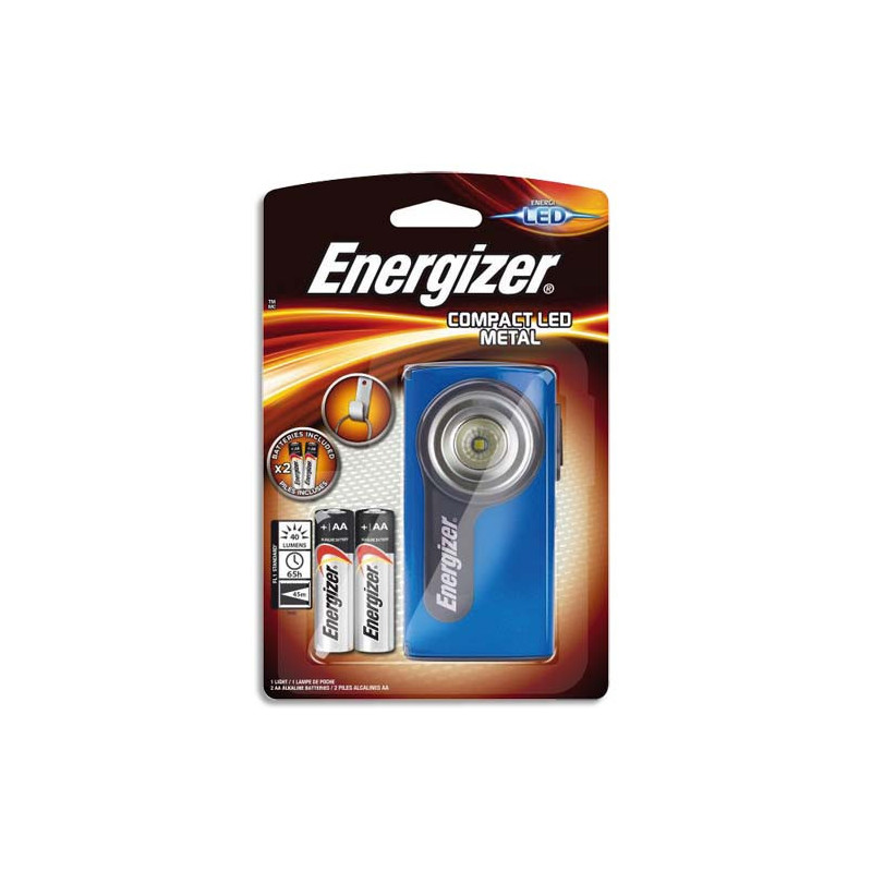 ENERGIZER Lampe compact metal LED avec piles