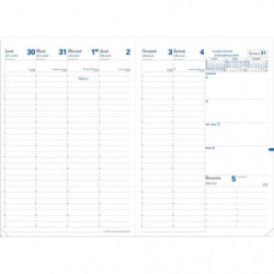 QUO VADIS Agenda EU09/09 d'Août à Août 2025 1S/2P, format A4 : 21 x 29,7 cm couverture grainée Noire