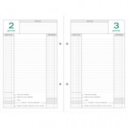 EXACOMPTA Recharge pour classeur Caisse perpétuel 1 jour par page,Janvier à Décembre 2025 - 16x24cm