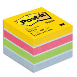 POST-IT Mini bloc cube 400 feuilles 5.1x5.1cm couleur ultra