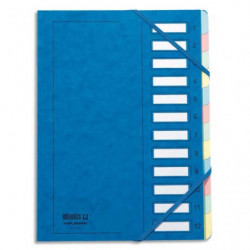 EMEY Trieur EMEY JUNIOR en carte avec système clip, 12 compartiments. Coloris Bleu.