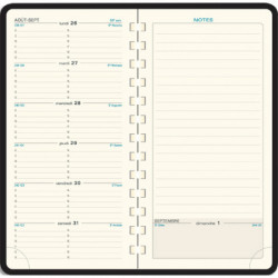 EXACOMPTA Semainier poche ESPACE 17 spiralé,Janvier à Décembre 2025, note, 17.5x9cm, couverture PVC assor