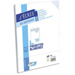 GPV Paquet de 10 pochettes vélin Blanc fond Gris auto-adhésives 90g format C4 229 x 324 mm