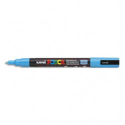 UNI POSCA Marqueur peinture à l'eau, pointe conique fine Bleu clair PC3M BC