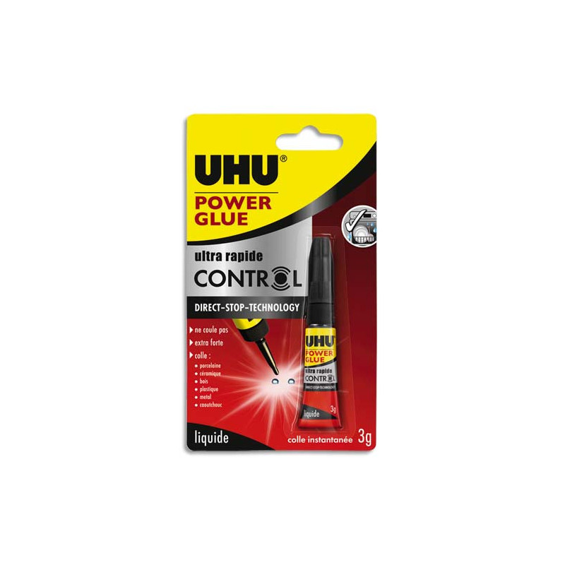 UHU POWER GLUE liquide tube 3g CONTROL