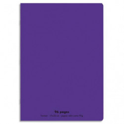 CONQUERANT C9 Cahier piqûre 17x22cm 96 pages 90g grands carreaux Seyès. Couverture polypropylène Violet