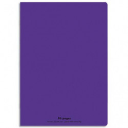 CONQUERANT C9 Cahier piqûre 21x29,7cm 96 pages 90g grands carreaux Seyès. Couverture polypropylène Violet