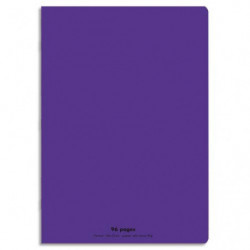 CONQUERANT C9 Cahier piqûre 24x32cm 96 pages 90g grands carreaux Seyès. Couverture polypropylène Violet