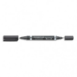 STAEDTLER Marqueurs LUMOCOLOR permanents double pointe - Coloris Noir