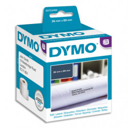 DYMO Pack de 2 rouleaux de 260 étiquettes adresse adhésif permanent 36x89mm S0722400