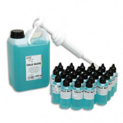 ART PLUS Kit colle Bleutée composé d'un jerrycan de 2 litres de colle Bleutée + 1pompe + 25 flacons 60ml