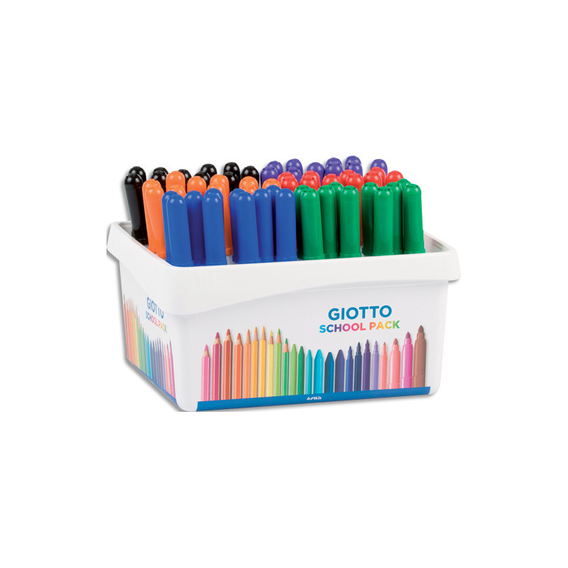 GIOTTO Schoolpack de 60 feutres effaçable à sec pointe ogive moyenne 4mm, assortis