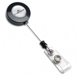 DURABLE Boîte 10 Enrouleurs pour porte-badge avec lanière bouton pression - cordon 80 cm - Anthracite