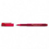 FABER CASTELL Feutre BROADPEN 1554 pointe large 0,8 mm, corps transparent, Rouge indélébile