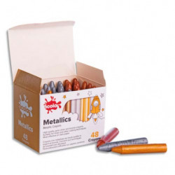 OZ INTERNATIONAL Boîte 48 craies à la cire 57mm x diam 10 mm couleurs métal or argent et bronze assorties