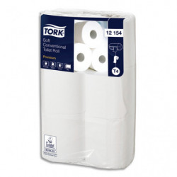 TORK Paquet de 6 Rouleaux Papier toilette Premium micro gaufré 2 plis 198 feuilles