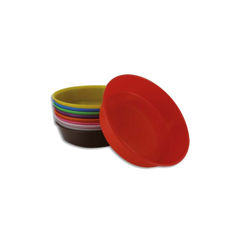 O COLOR Lot de 10 assiettes peintures ou tri, couleurs assorties, diamètre 13 cm
