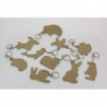 O COLOR Lot de 10 porte-clés en bois médium thème animaux assortis